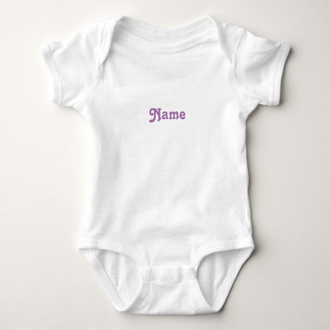 Body Para Bebê Personalizar nome, texto letras lavanda cinza (Frente)