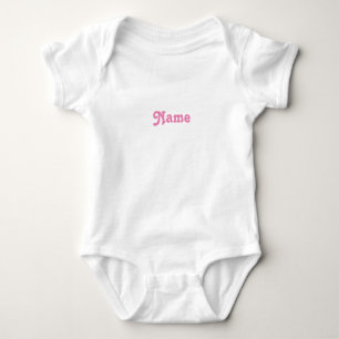 Body Para Bebê Personalizar nome, texto letras rosa cinza