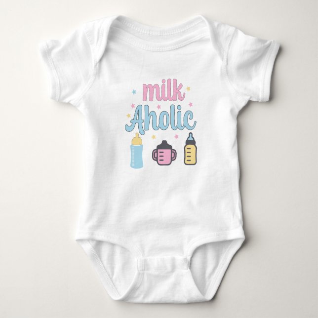 Body Para Bebê Personalizar o leite Aholic Funny Cute (Frente)