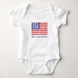 Body Para Bebê Personalizar Sinalizador Corações Cute USA