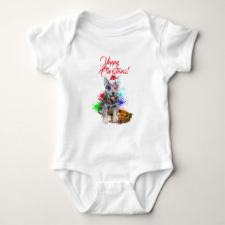 Body Para Bebê Personalizável Cachorro Heeler Azul Fofo Natal Yap