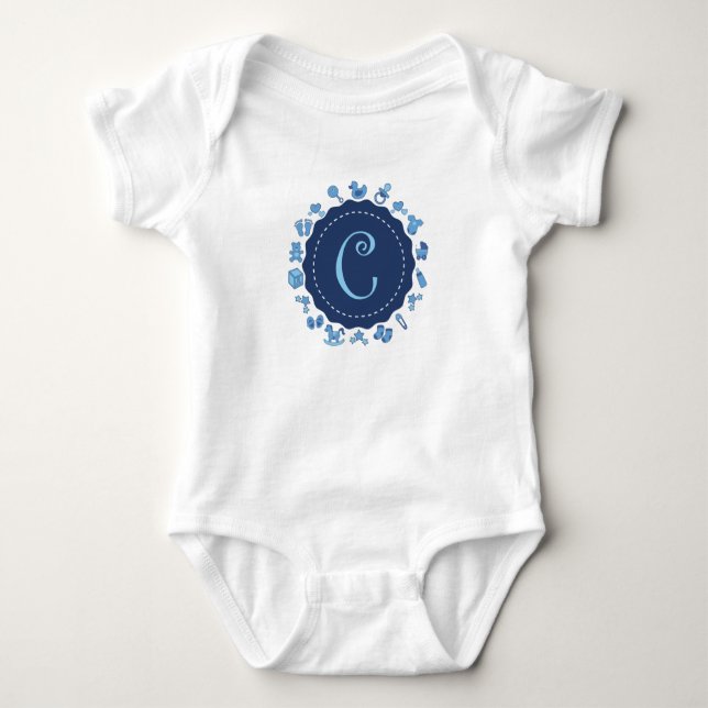 Body Para Bebê Personalizável "Carta C" (Frente)