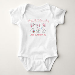 Body Para Bebê Personalize 3 Coelhinhos com ovos