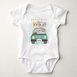 Body Para Bebê Personalize Animais de Safari Fofos Fazem Uma Viag