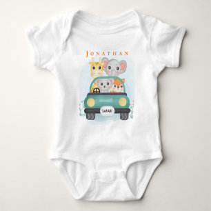 Body Para Bebê Personalize Animais de Safari Fofos Fazem Uma Viag