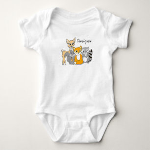 Body Para Bebê Personalize o bebê das criaturas da floresta dos