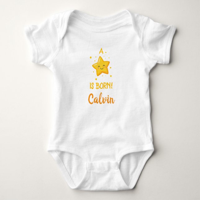 Body Para Bebê Personalized A Star Is Born, Custom Unisex  (Frente)