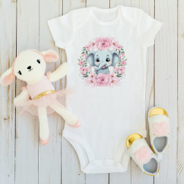 Body Para Bebê Personalized Baby Elephant Bodysuit Gift