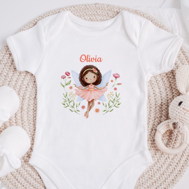 Body Para Bebê Personalized Baby Girl Bodysuit With A Cute Fairy (Criador carregado)