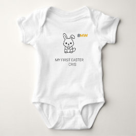 Body Para Bebê Personalized Baby's First Easter Bunny Bodysuit - 