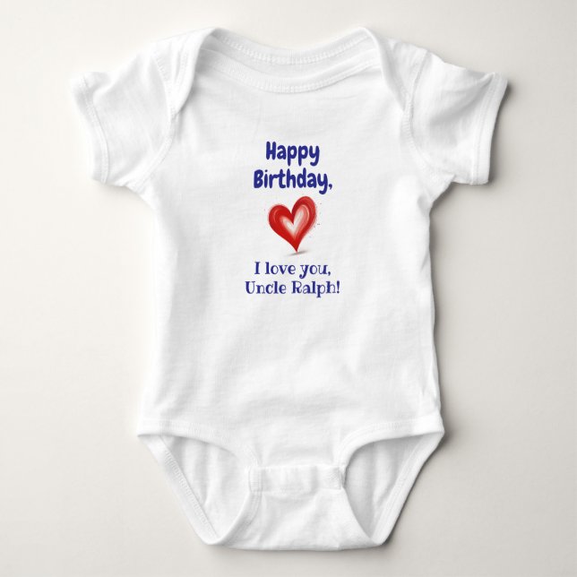 Body Para Bebê Personalized Birthday Gift, I Love My Uncle,  (Frente)