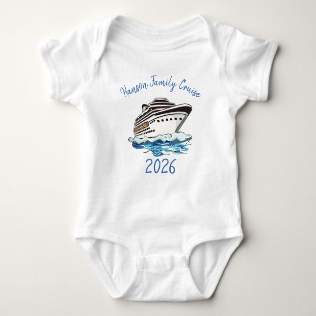 Body Para Bebê Personalized Cruise Ship (Frente)