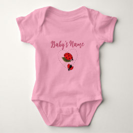 Body Para Bebê Personalized/Custom Name Ladybug Pink Baby 