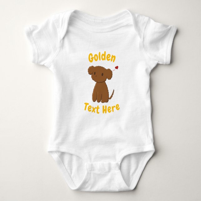 Body Para Bebê Personalized Golden Doodle Dog (Frente)