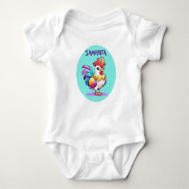 Body Para Bebê Personalized Magical Rooster Baby Bodysuit