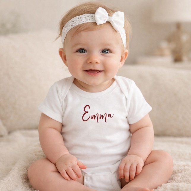 Body Para Bebê Personalized Modern First Name Baby Bodysuit (Personalized Modern First Middle Name Baby Bodysuit And Hat Set, Baby Coming Home Outfit, Custom )