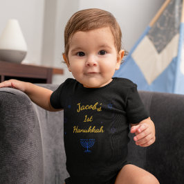 Body Para Bebê Personalized My 1st Hanukkah