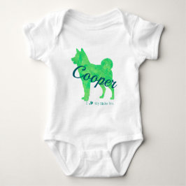 Body Para Bebê Personalized Pastel Green Color Shiba Inu -Dog
