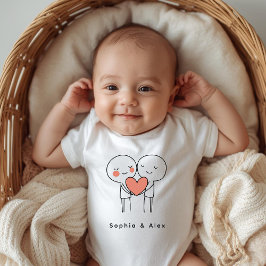 Body Para Bebê Personalized Valentine’s Couple Baby Bodysuit