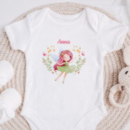 Body Para Bebê Personalized Watercolor Fairy Baby Girl Bodysuit