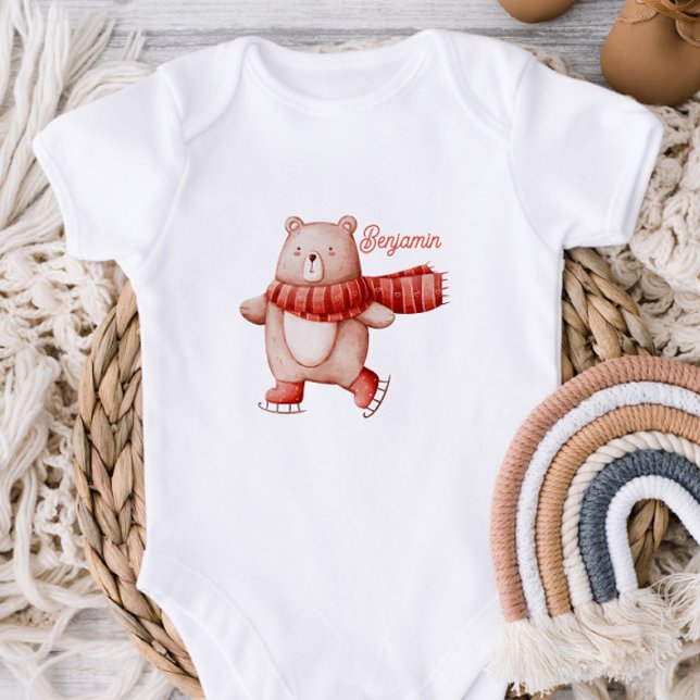 Body Para Bebê Personalized Winter Holiday Baby Bodysuit  (Criador carregado)