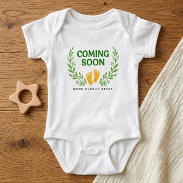 Body Para Bebê Pés de Recém-Nascido Chegando Em Breve | Anúncio d