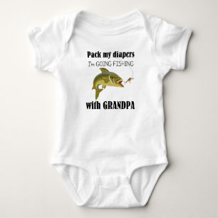 Body Para Bebê Pesca com o vovô Baby Jersey Bodysuit