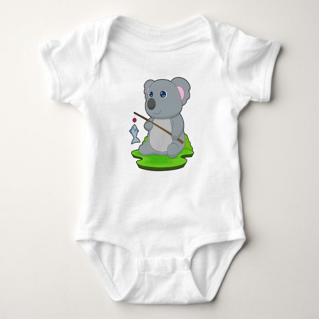 Body Para Bebê Pesca de Peixes Koala (Frente)