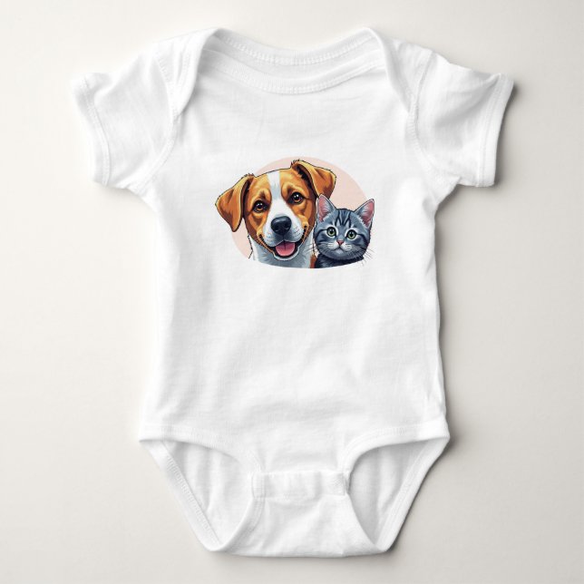 Body Para Bebê pets and dog (Frente)