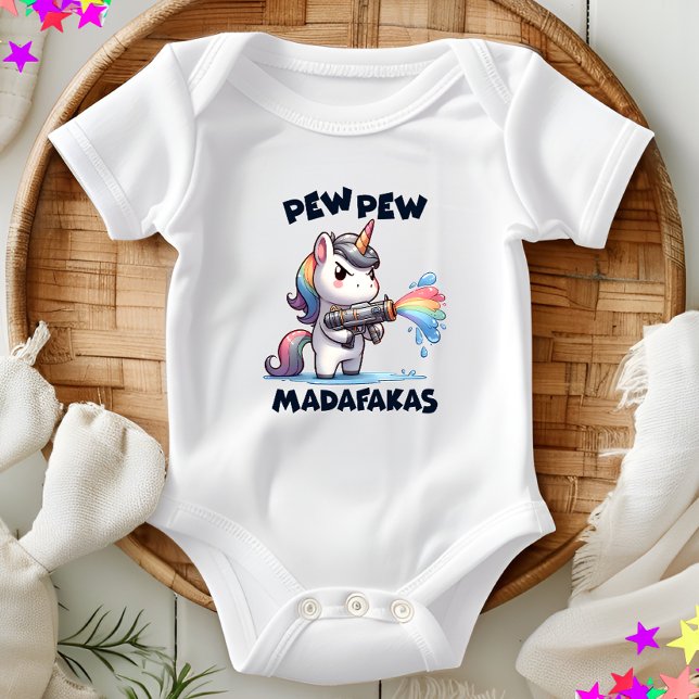 Body Para Bebê Pew Pew Unicorn Baby Bodyfit (Criador carregado)