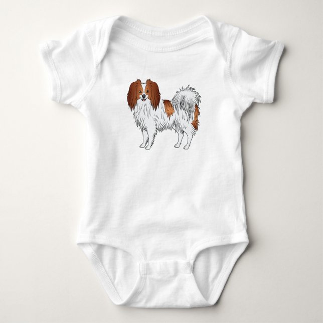 Body Para Bebê Phalène com Detalhes Vermelhos Cachorro Feliz da R (Frente)