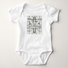 Body Para Bebê Philippians 4:13 Bible Verse Baby Bodysuit