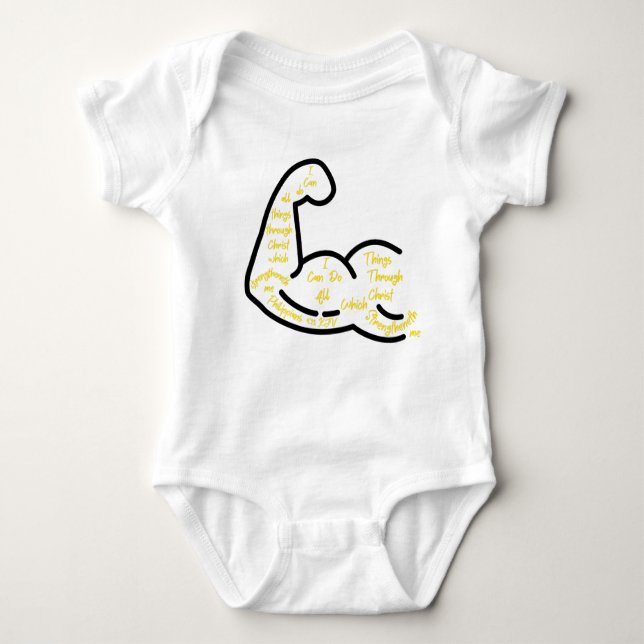 Body Para Bebê Philippians 4:13 KJV Bíblia Verse (Frente)