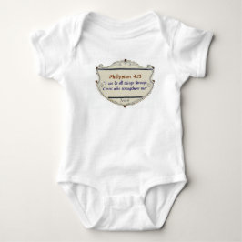 Body Para Bebê Philippians 4:13 Shield Baby Bodysuit