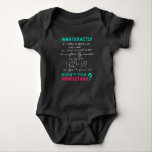 Body Para Bebê Physics formula Joke<br><div class="desc">Cool and funny physics design. A must for every physicist,  physics student,  physics teacher and physics lover. Great gift idea for Physics Nerds and Physics Geeks.</div>