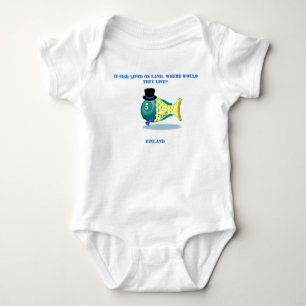 Body Para Bebê Piada de peixe engraçado