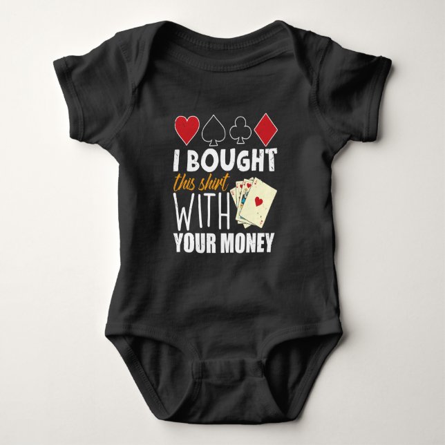 Body Para Bebê Piada do jogador de pôquer Casino Gambler Jackpot (Frente)