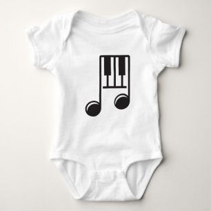 Body Para Bebê Pianista Pianista - Arte Musical Note