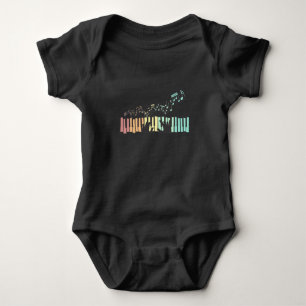 Body Para Bebê Piano Music Notes Colorida Pianista do Player
