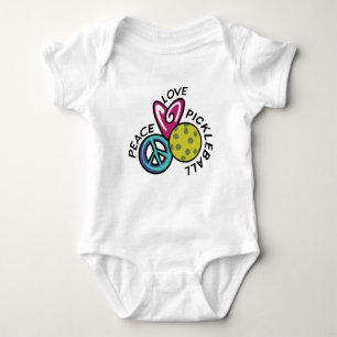 Body Para Bebê Pickleball de Amor pela Paz
