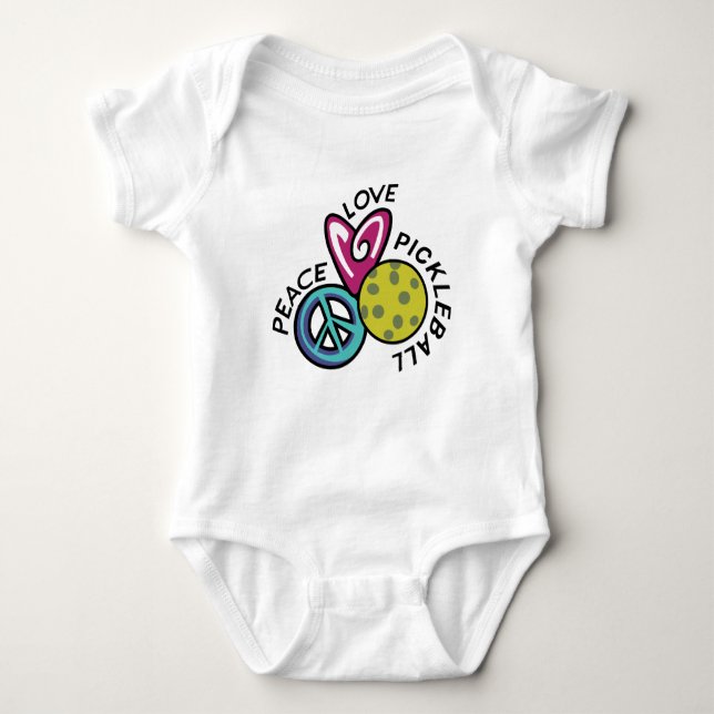 Body Para Bebê Pickleball de Paz e Amor (Frente)