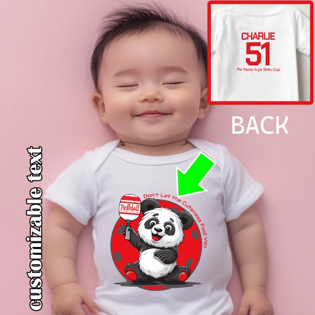 Body Para Bebê Pickleball Dink Como um Panda (Pickleball Dink Like a Panda Baby Bodysuit)