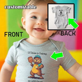 Body Para Bebê Picleball de castor engraçado