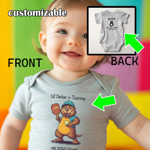 Body Para Bebê Picleball de castor engraçado