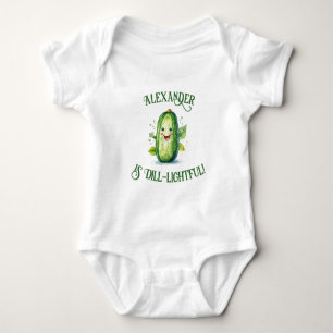 Body Para Bebê Picles de Cartoon Verde