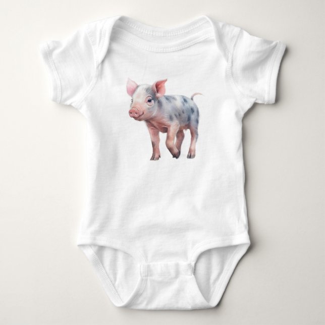 Body Para Bebê Pigão-De-Bebê Bonito E Adorável (Frente)