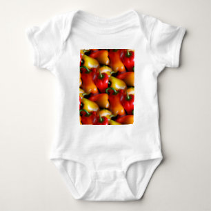 Body Para Bebê Pimentos vermelhos e amarelos