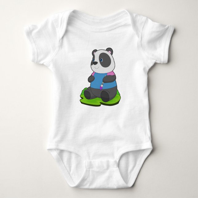 Body Para Bebê Pincel de pintura Panda Painter (Frente)