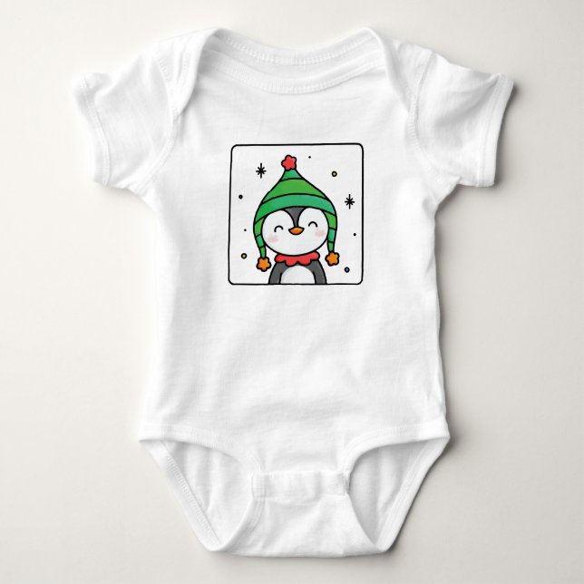 Body Para Bebê Pinguim (Frente)