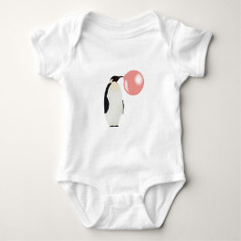 Body Para Bebê Pinguim Adorável de Goma de Mascar Soprando Bolha